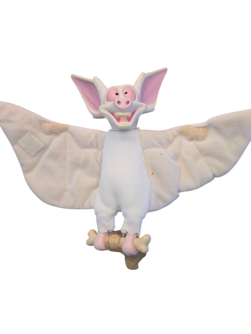 Plush Anastasia Bartok Albino Bat 1997 Talks Suction Cup 7 1/2" Tall